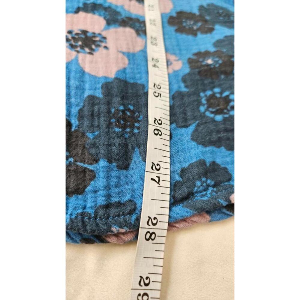UNIONBAY Men's Blue Floral Textured Short Sleeve Button Down Shirt Size Large - Picture 6 of 7